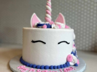 unicorn pink purple cake