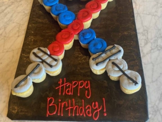 Light saber cupcake board