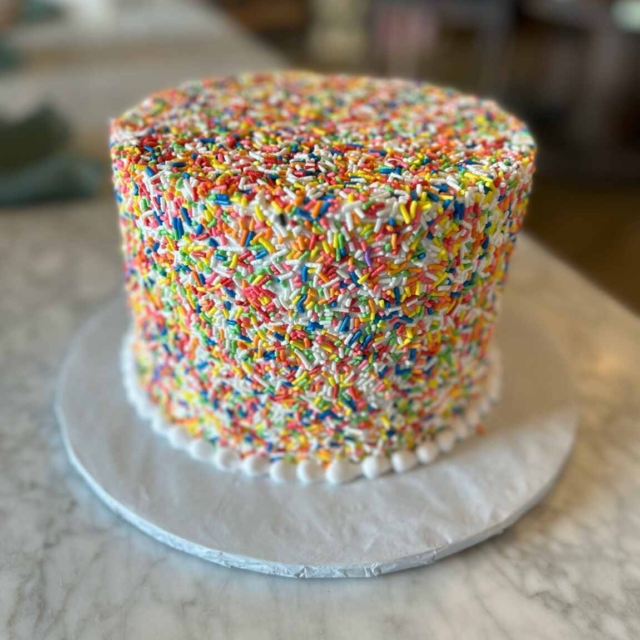 Sprinkles in all colors cake