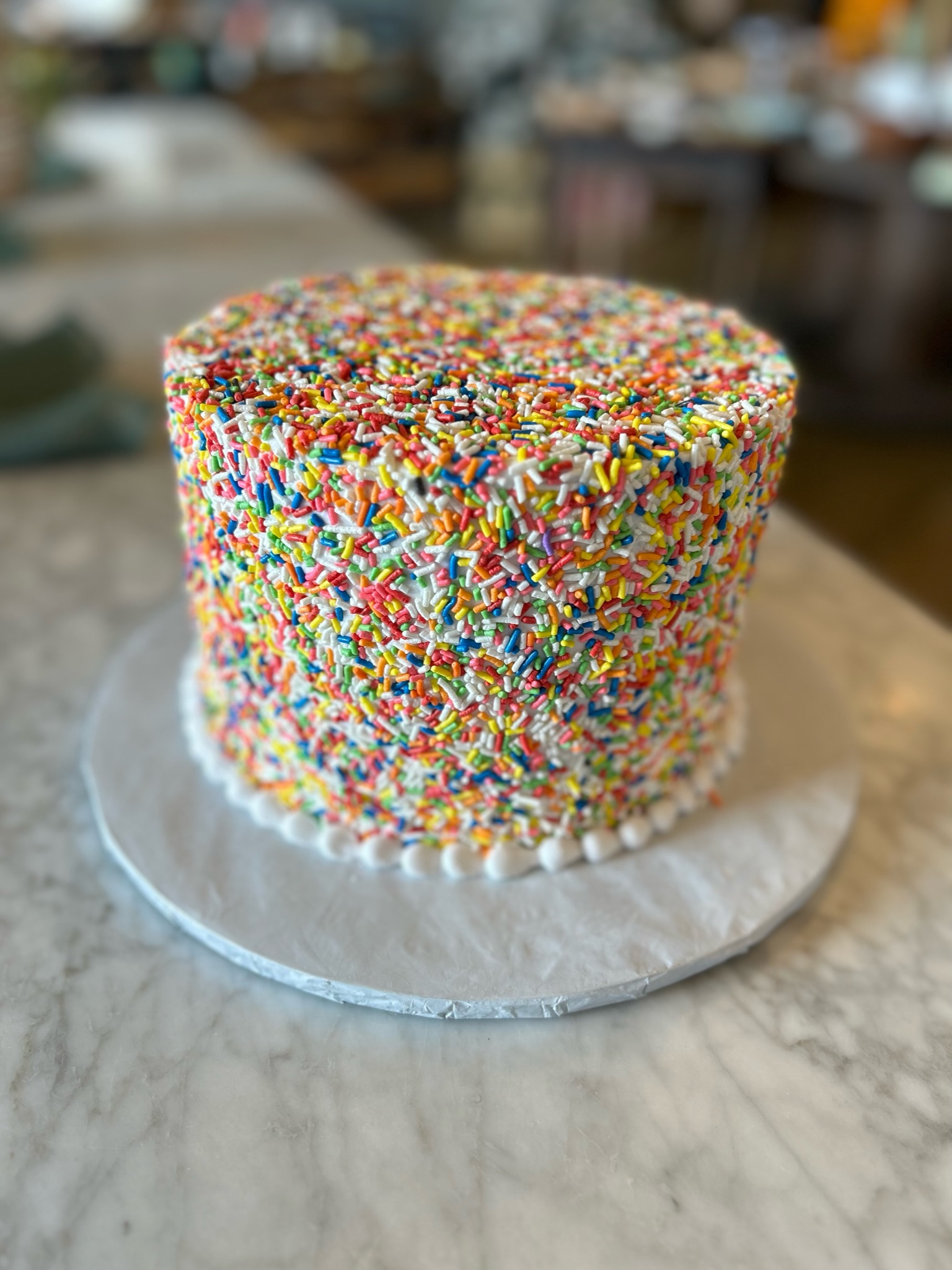 Sprinkles in all colors cake