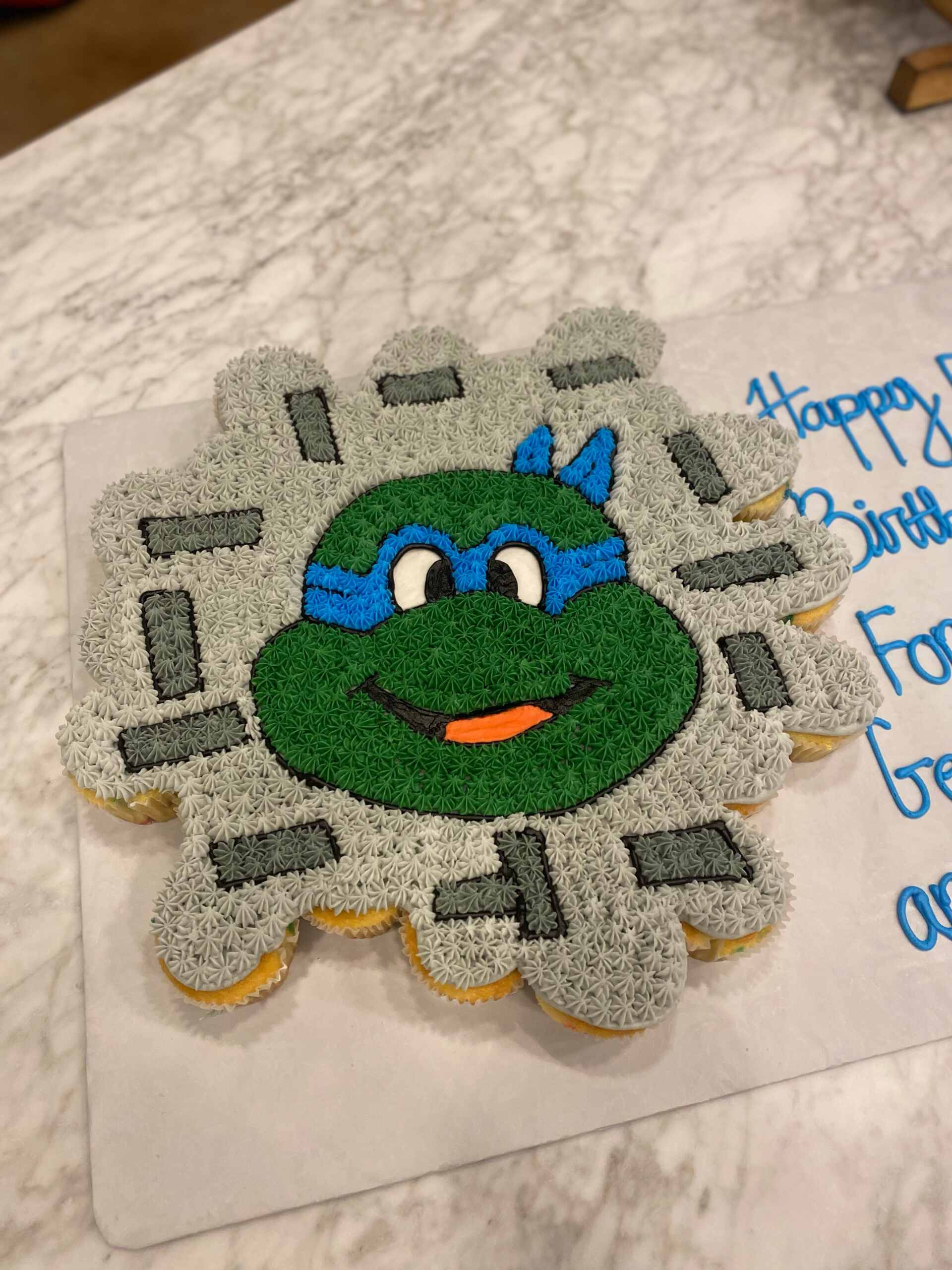 green turtle ninja cupcake