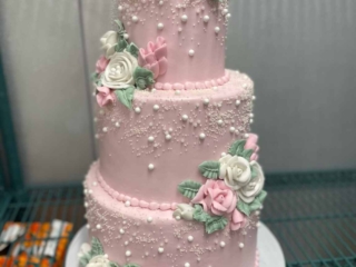 Pearl Beads with Buttercream Flowers Smooth