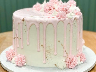 light pink drip with pink and white