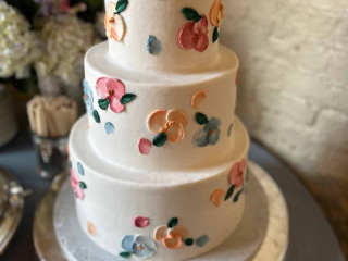 Whimsical Soft Floral Palette Three Tier Cake
