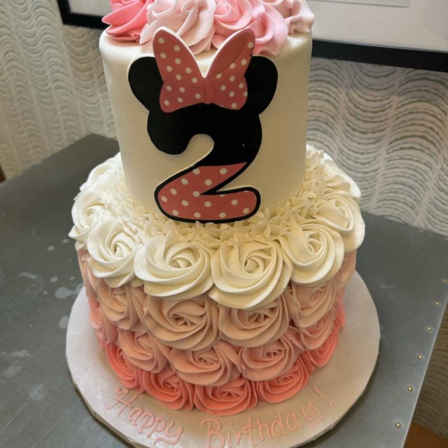 Minnie mouse rosette edible image 2 birthday cake