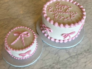 pink ribbon smash cake