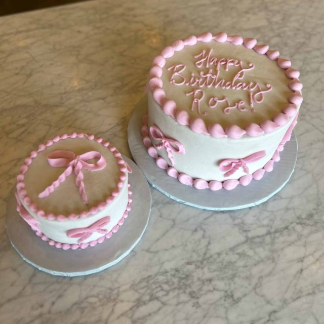 pink ribbon smash cake