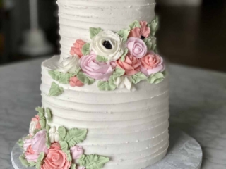 Buttercream Flowers Cake Rough Comb