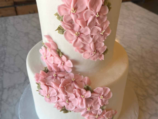 Two Tier Pink Floral Cake