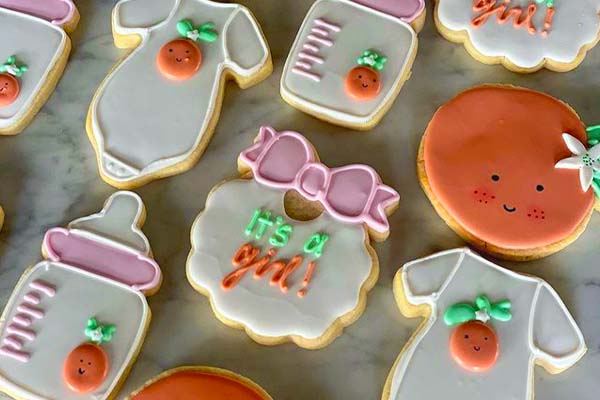 Hand Piped Cookies for Baby Shower by Sweet LaLa's Bakery, Memphis TN